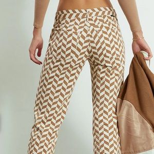 NWT Pac Sun 90’s Boyfriend Chevron Print Low Rise Cropped Denim Pants 26